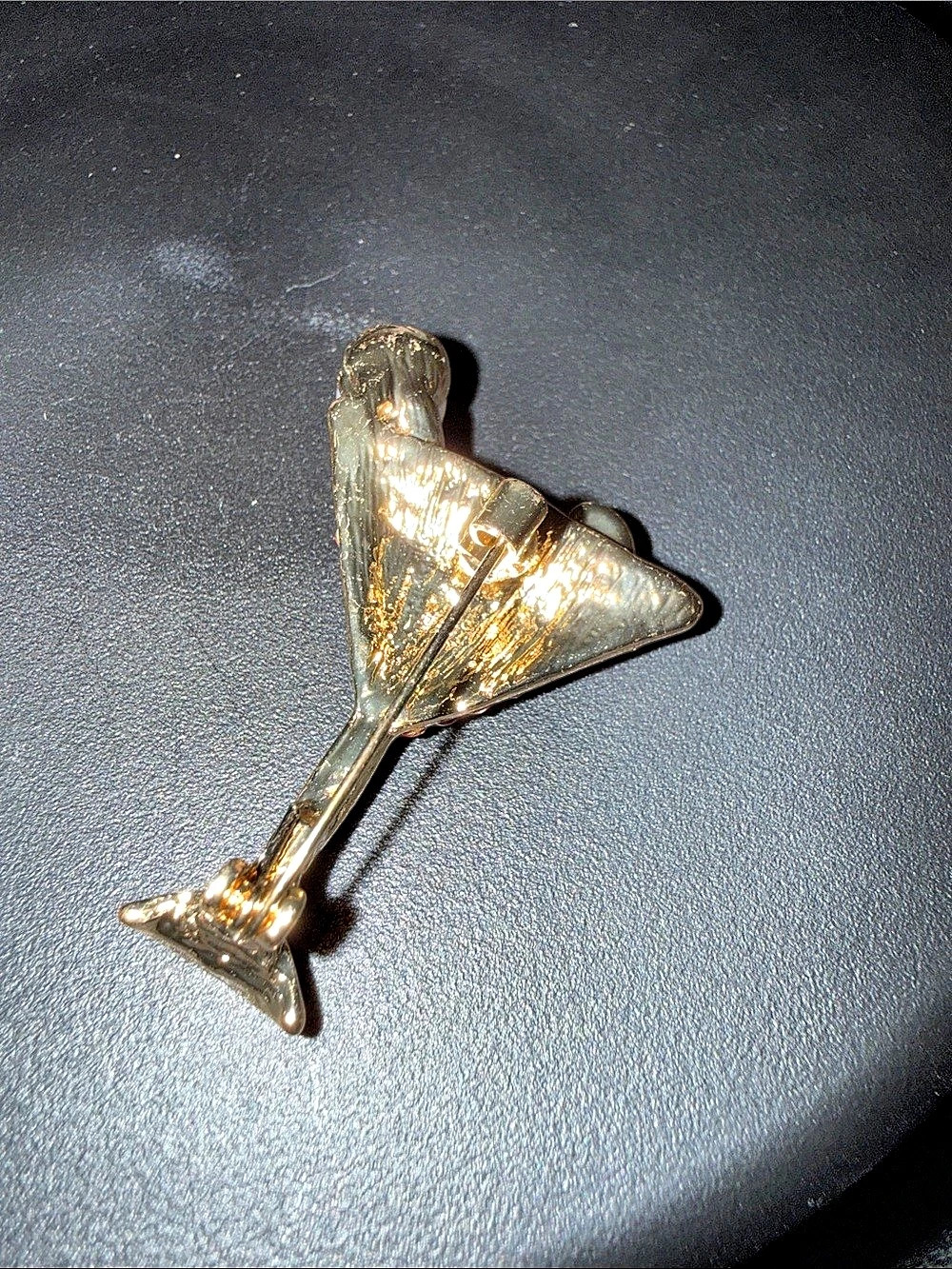 Pink Rhinestone Cocktail Brooch - Picture 2 of 2